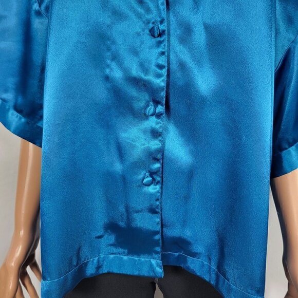 Victoria's Secret Women's Vintage Gold Label Satin/Polyester Button Up Size L - Picture 5 of 12